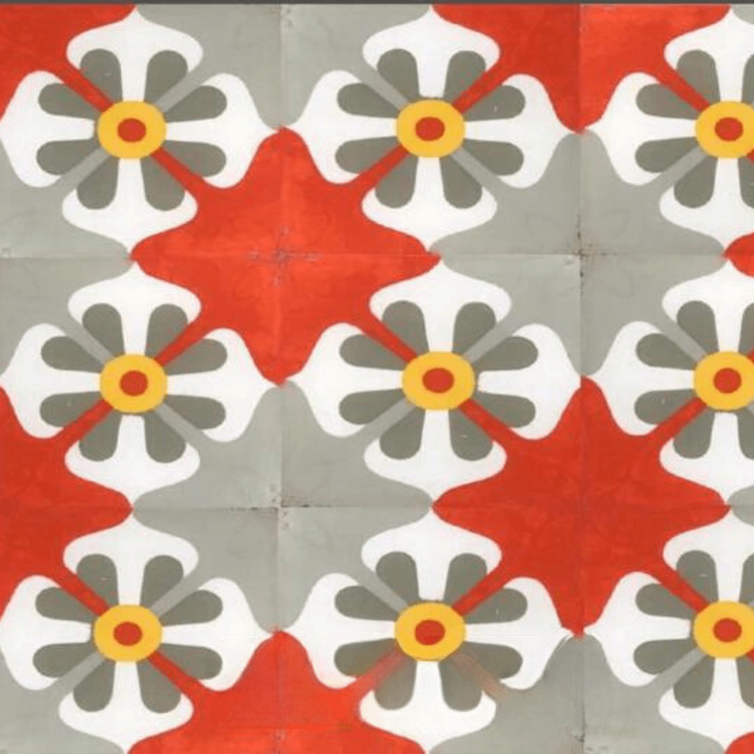 Whispering Flower Athangudi Tiles - bharatnatural
