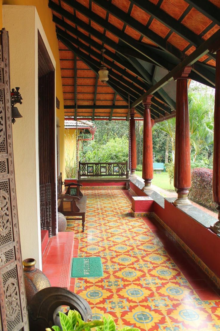 Botanic Edging Athangudi Tiles - bharatnatural