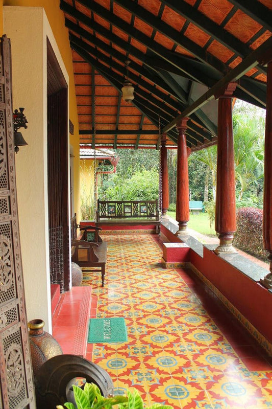 Botanic Edging Athangudi Tiles - bharatnatural
