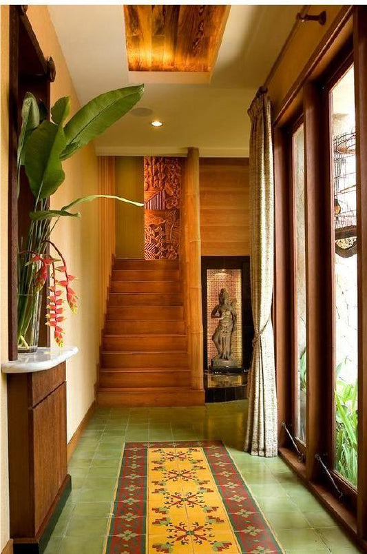 Centerpiece Bloom Athangudi Tiles - bharatnatural