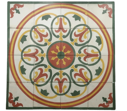 Enchanted Ringed Athangudi Tiles - bharatnatural