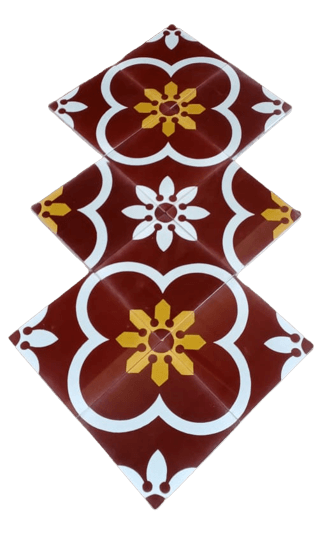 Flower Arc Athangudi Tiles - bharatnatural