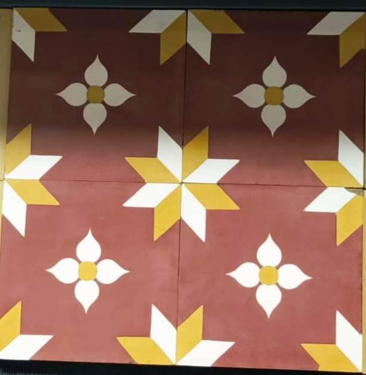 Midst Flower Athangudi Tiles - bharatnatural