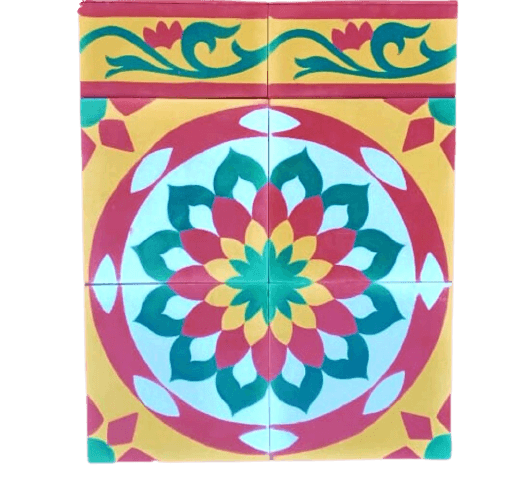 Sunflower Mirage Athangudi TIles - bharatnatural