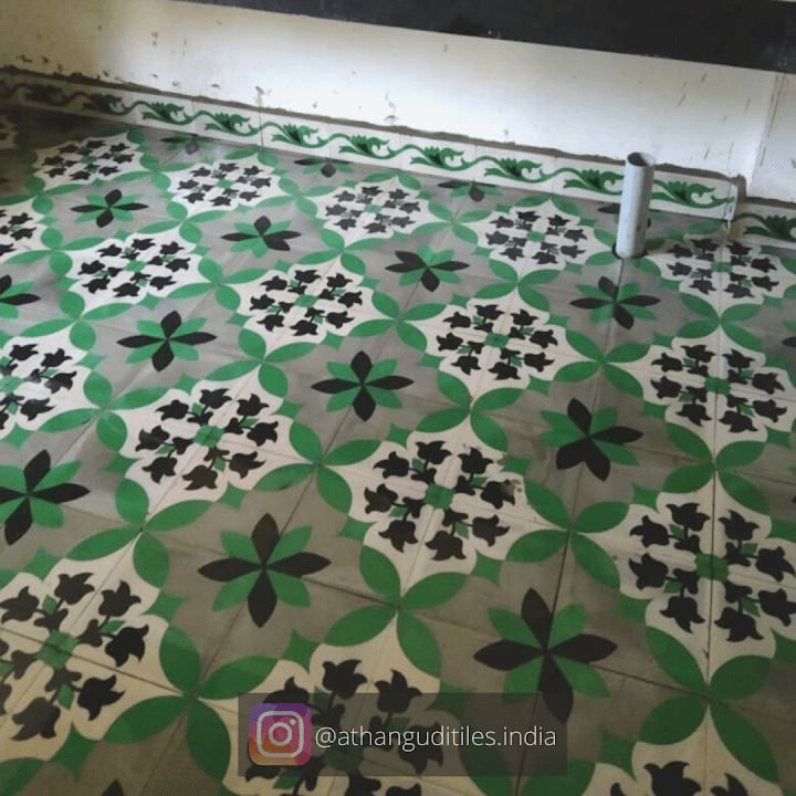 Trinity Blossom Athangudi Tiles - bharatnatural