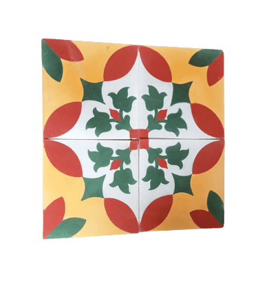 Unified Flower Athangudi Tiles - bharatnatural