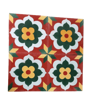 Unity Flower Athangudi Tiles - bharatnatural