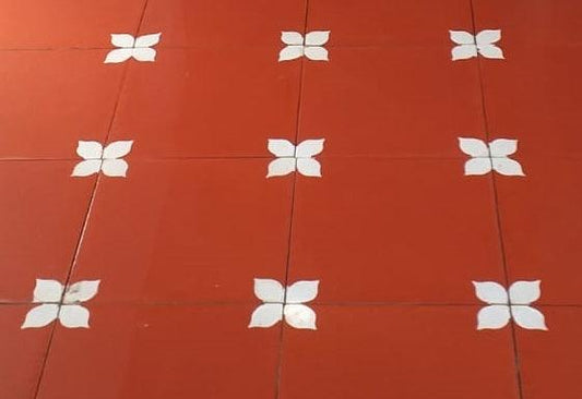 Tranquil flower athangudi tiles - bharatnatural
