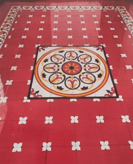 Tranquil flower athangudi tiles - bharatnatural